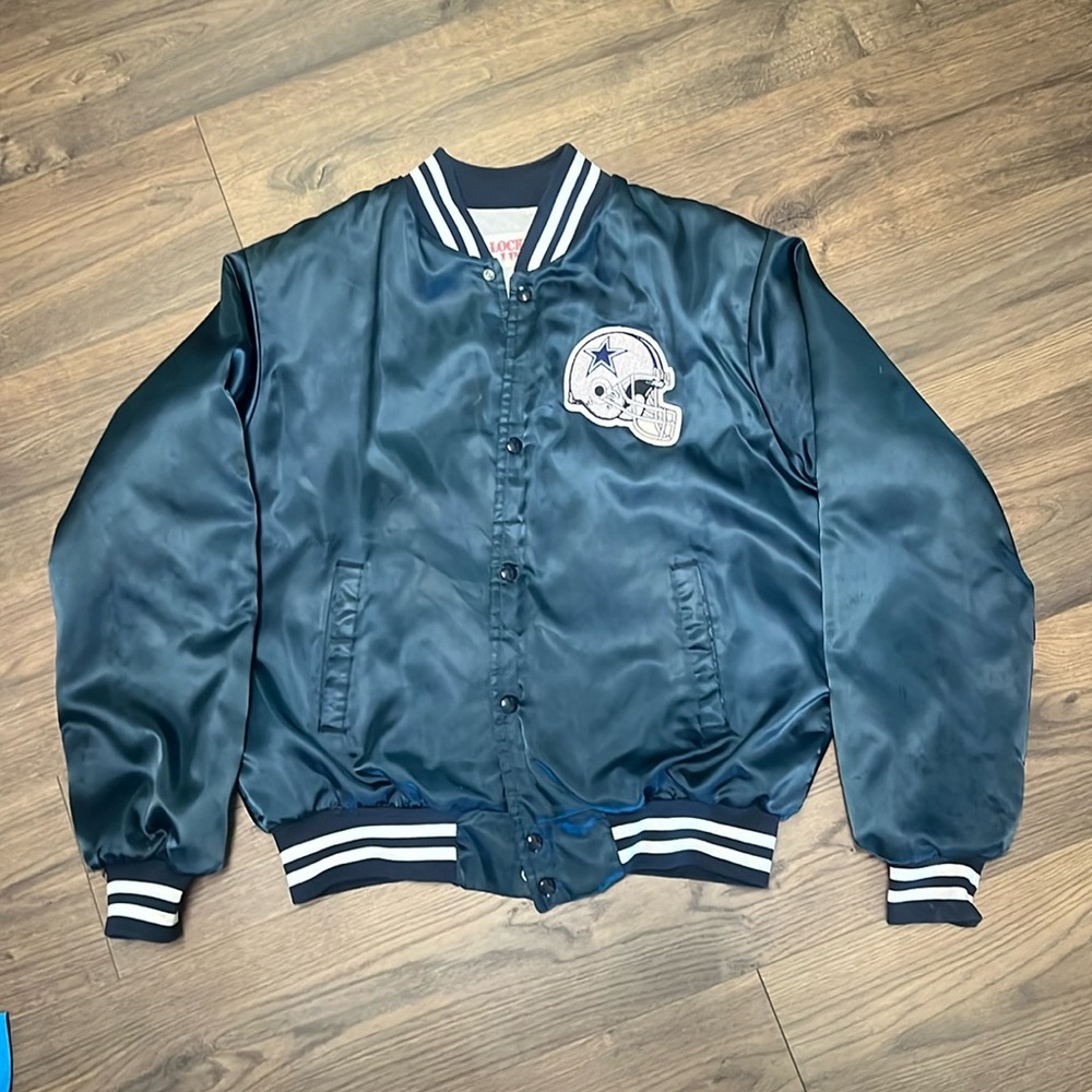 Vintage football 80s/90s Dallas Cowboys satin varsity bomber jacket size L